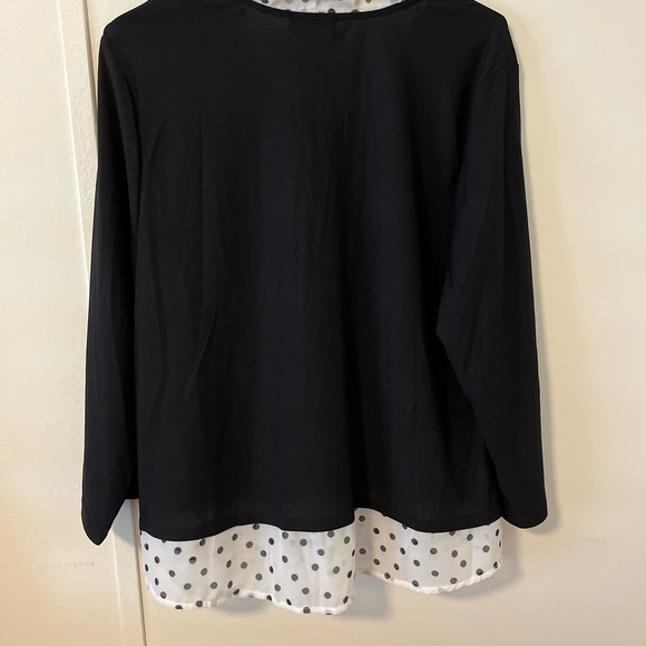 Beautiful Back & Off White Blouse with Tie in Front.  NWOT - Picture 4 of 4